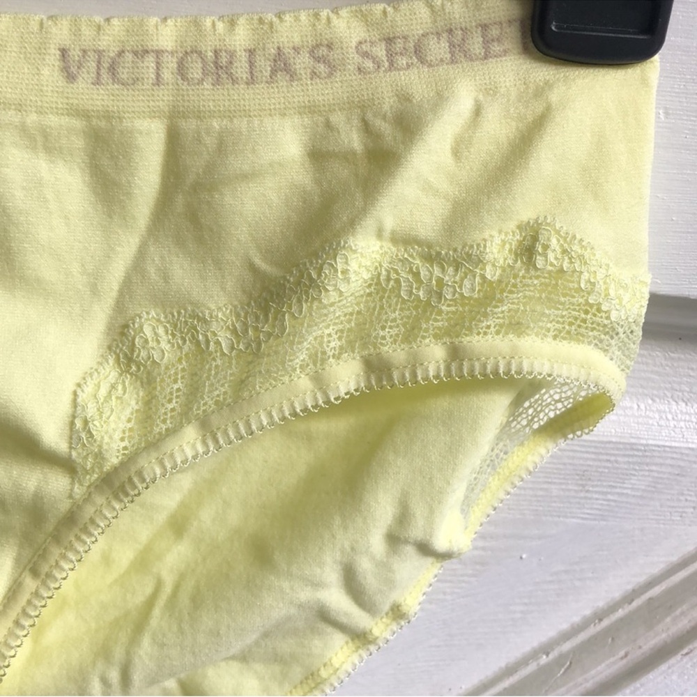 NWT Victoria's Secret Yellow HipHugger Panties with Lace Trim